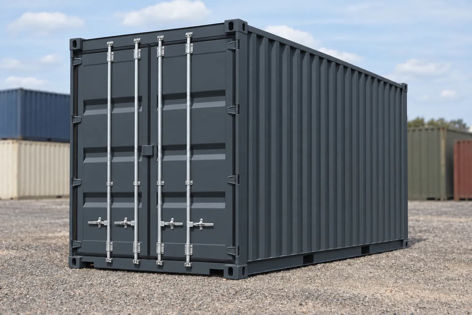 Κοντέινερ 20 ποδών High Cube, one trip ανθρακί RAL 7016