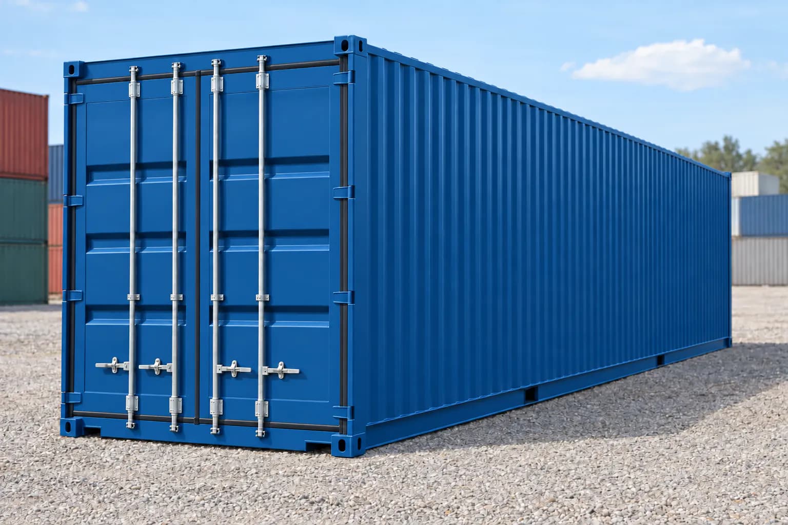 Κοντέινερ 40 ποδών High Cube, one trip μπλε RAL 5010