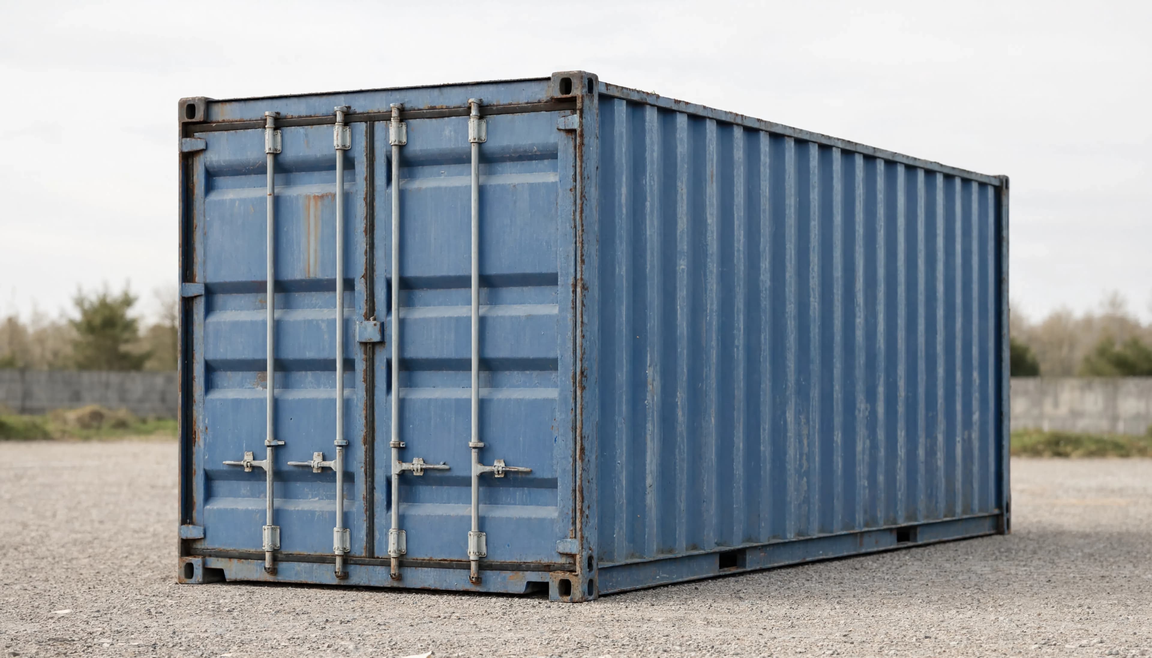 Ilustrație a amprentei standard a unui container de transport 20, ușa închisă