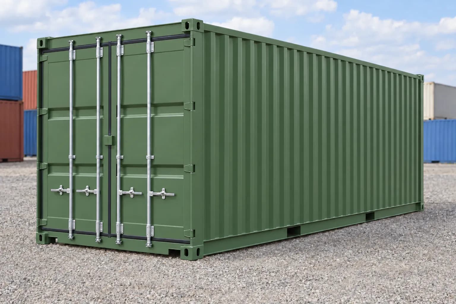 Container 20 ft Dry nou verde reseda RAL 6011