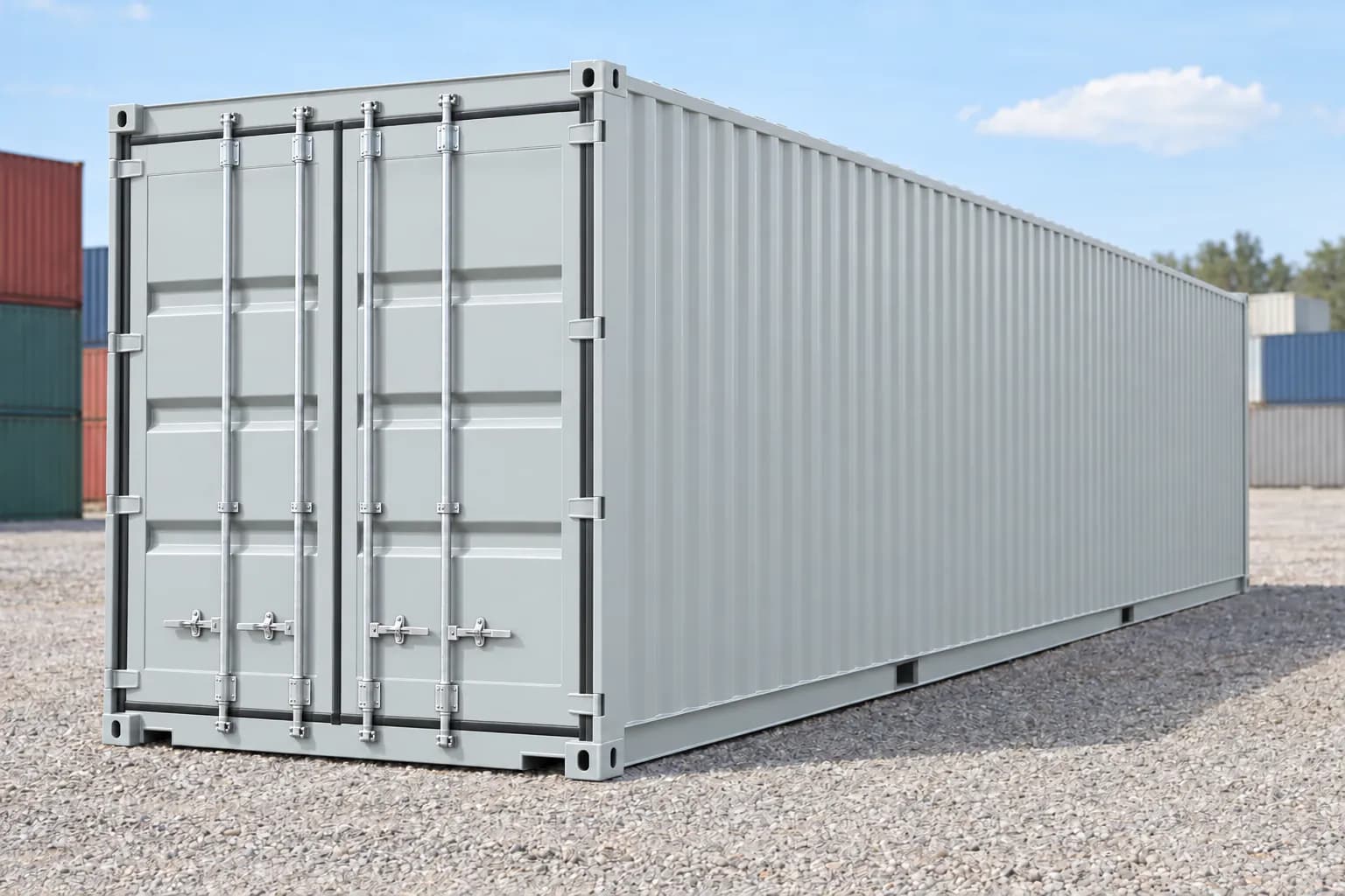Container 40 ft High Cube one-trip gri deschis RAL 7035