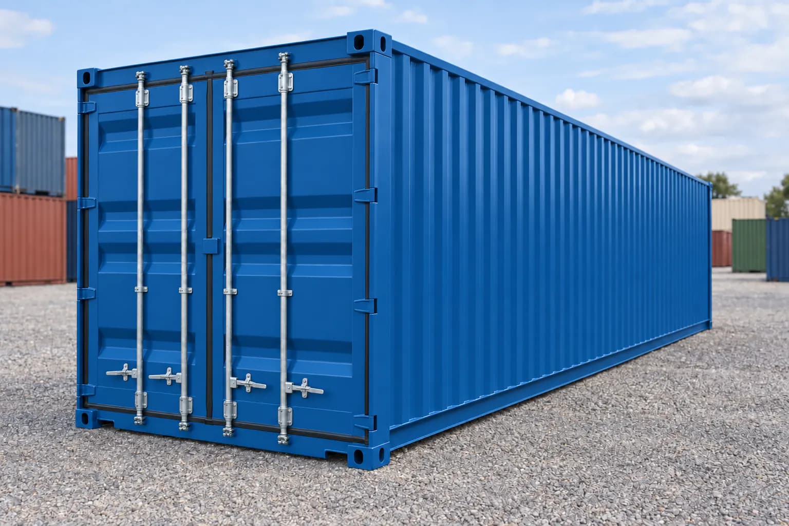 Container 40 ft Dry one-trip albastru gențiană RAL 5010